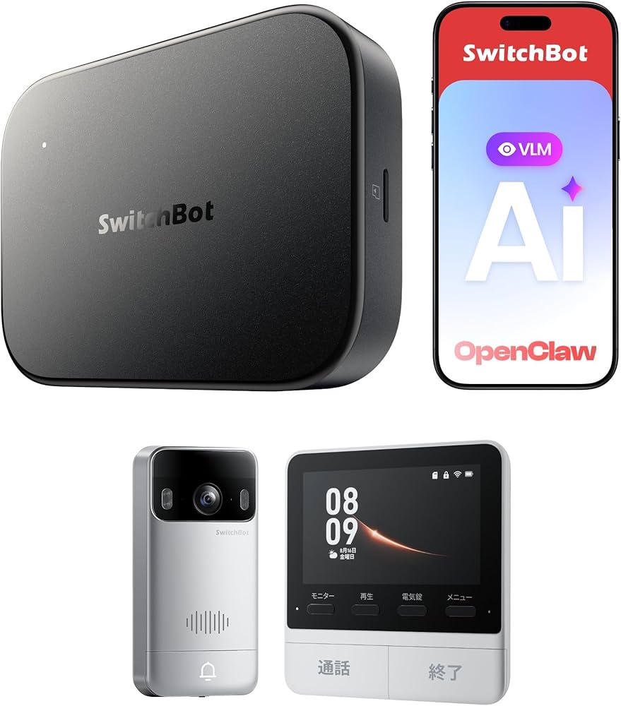 Amazon.co.jp: SwitchBot AI ハブ テレビドアホン カメラ付き