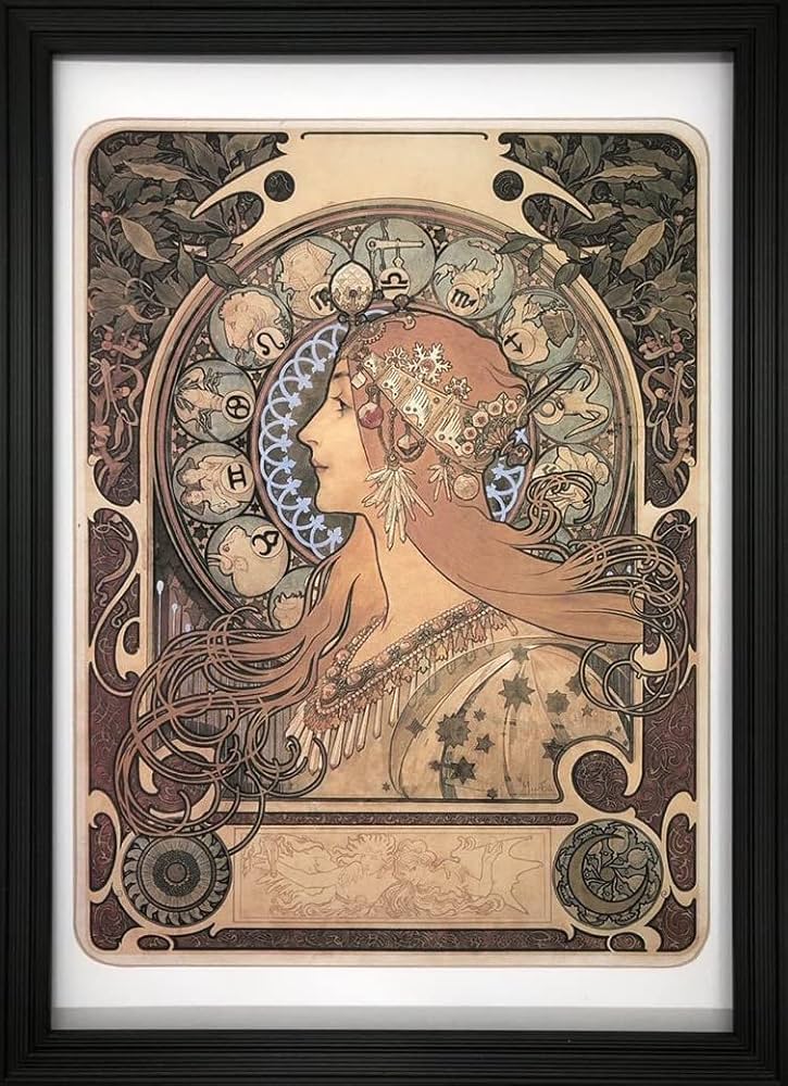 Amazon.co.jp: アルフォンス ミュシャ 黄道十二宮 A4 ポスター 輸送用