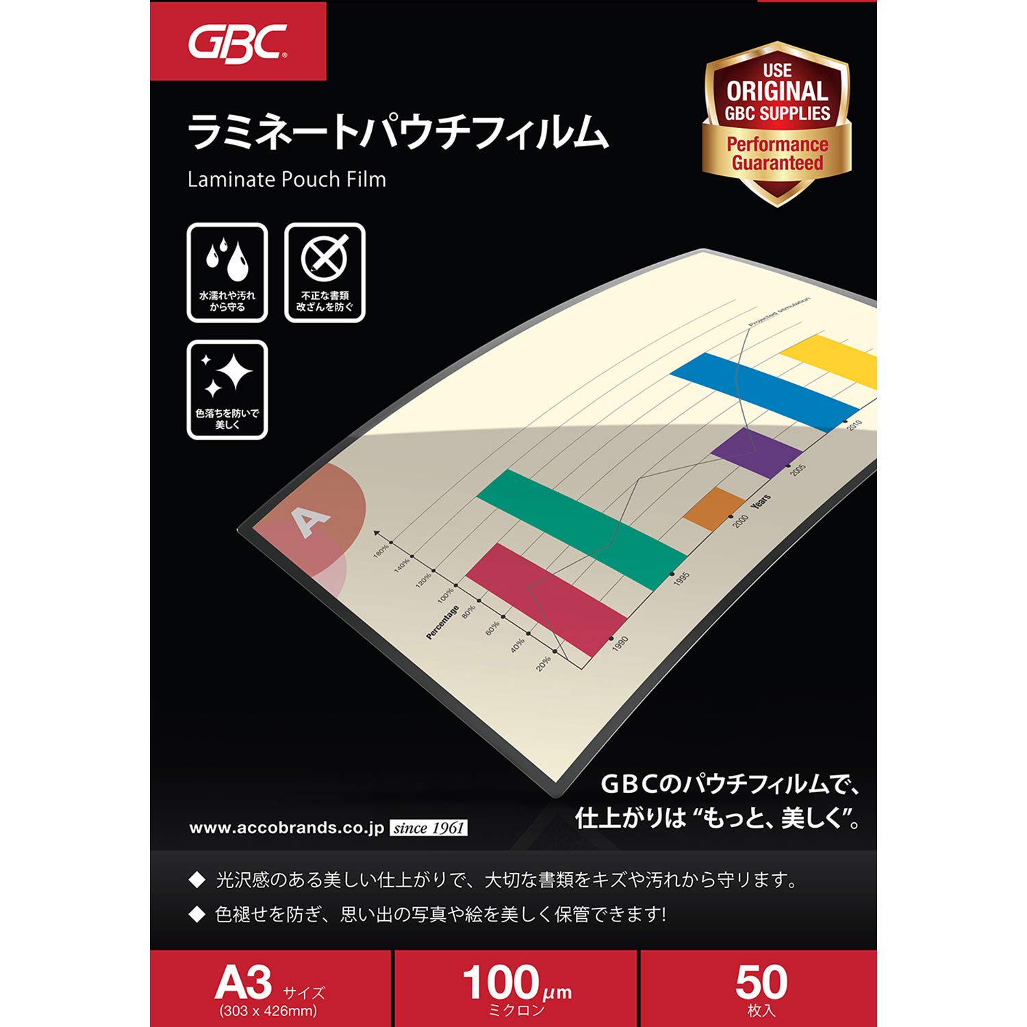 Amazon | GBC ラミネートフィルム 100ミクロン A3 50枚入 LFM-H100A3