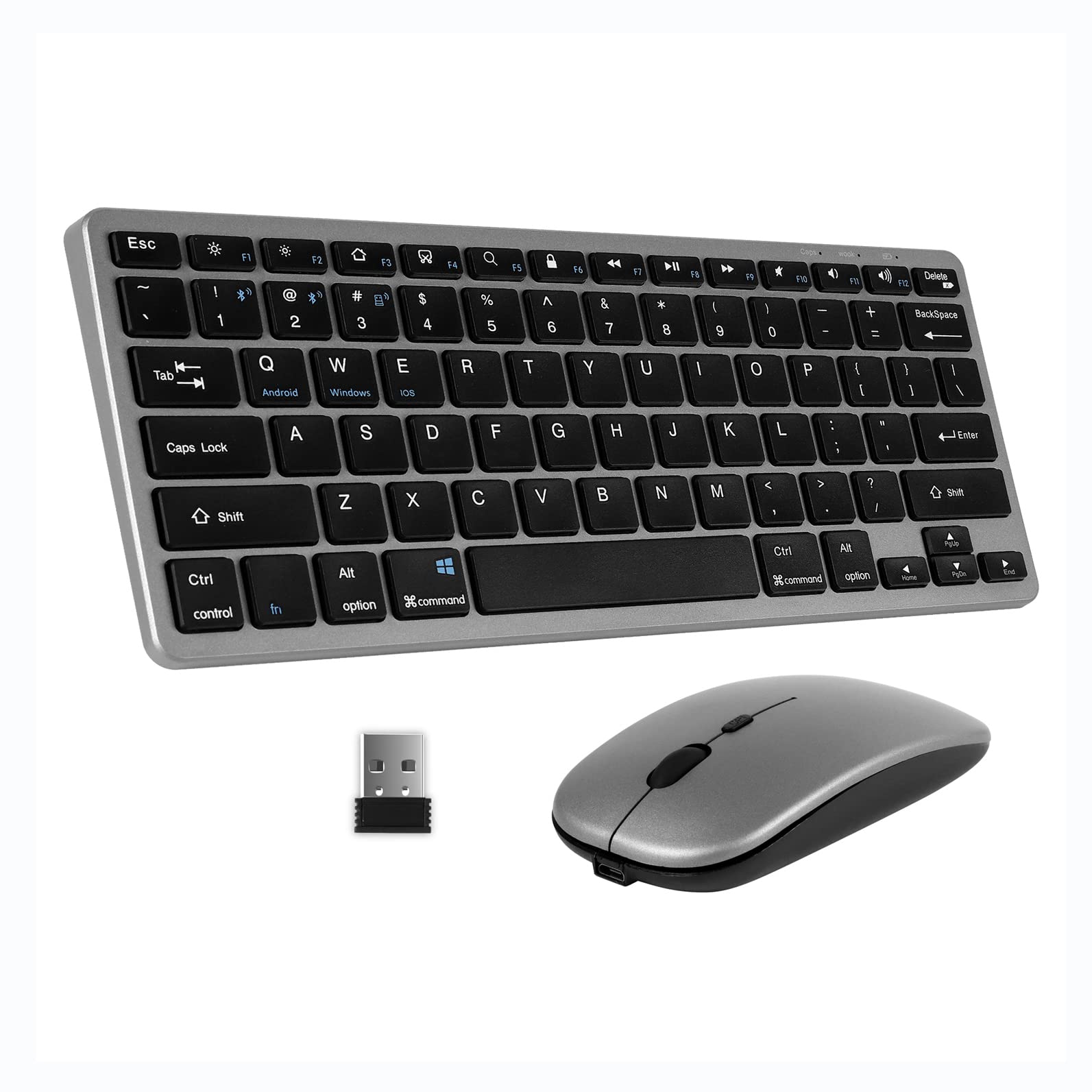 Amazon | Bluetoothキーボードマウスセット USBワイヤレス 3台接続