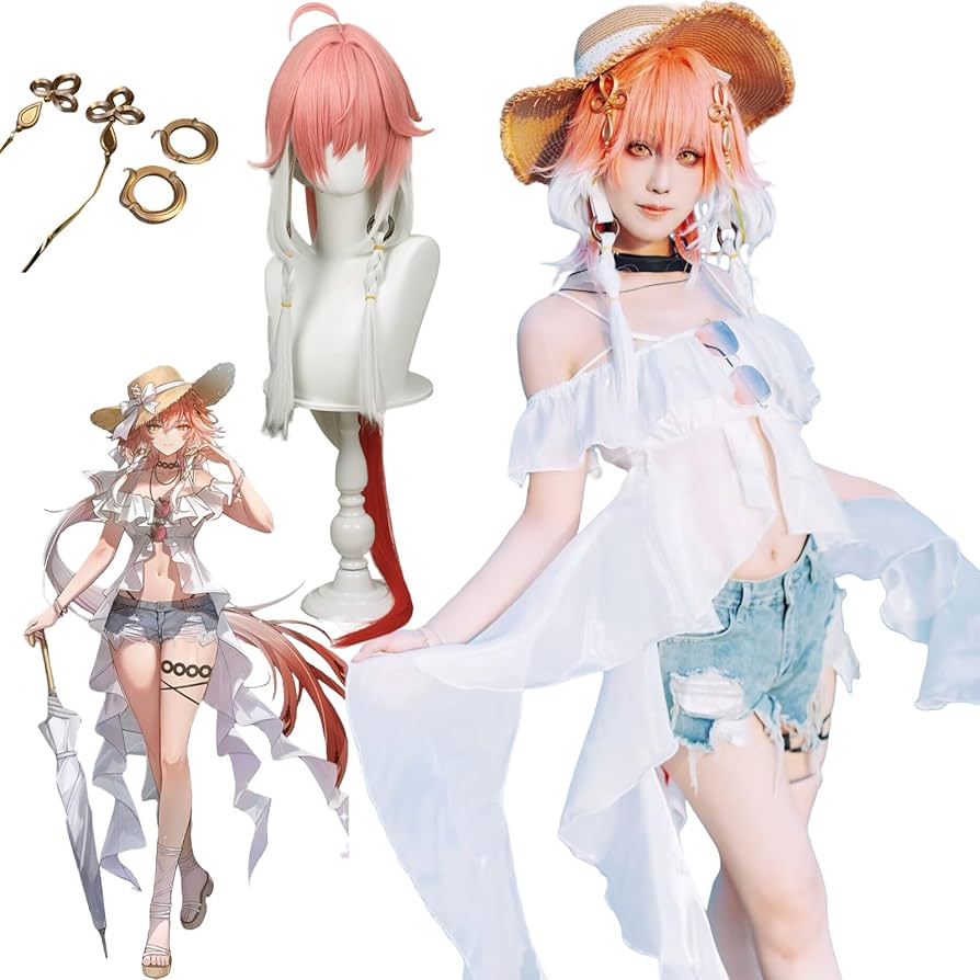 Amazon | 鳴潮 長離 コスプレ 衣装 水着 ウィッグ 帽子 髪飾り付き