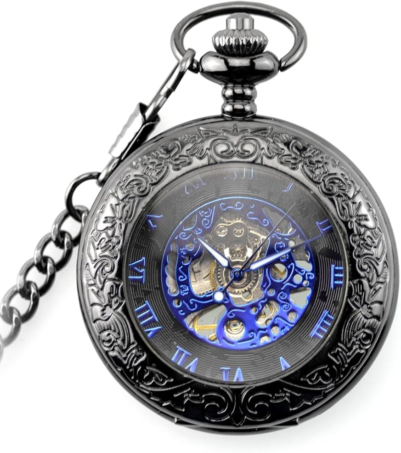 Amazon | 【ノーブランド品】レトロな スチームパンク 機械式 懐中時計