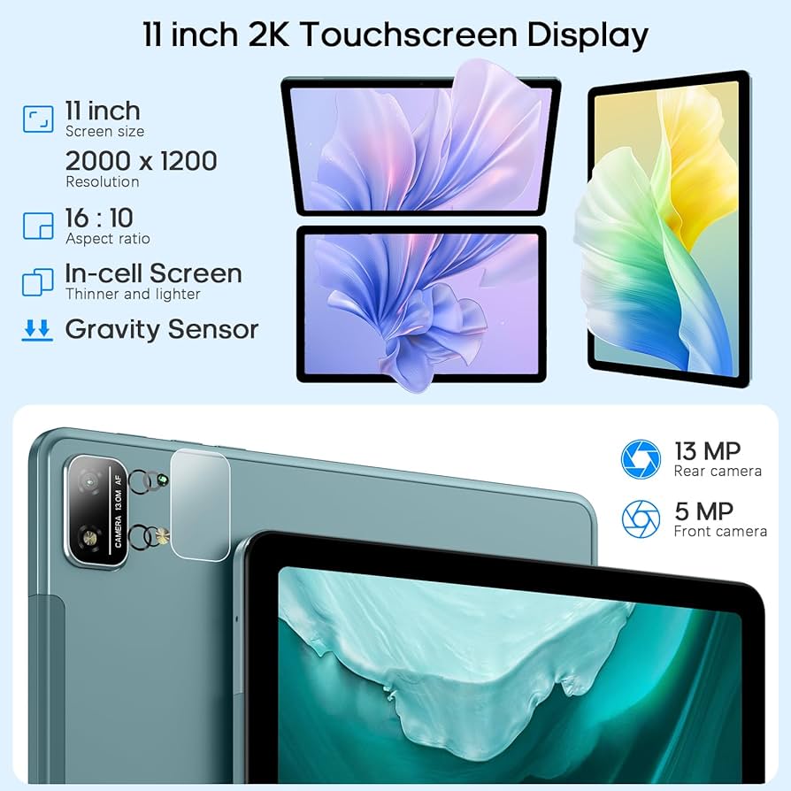 Amazon.com : xiskt Tablet, 6+8GB (Expanded) RAM 256GB ROM, 11 Inch