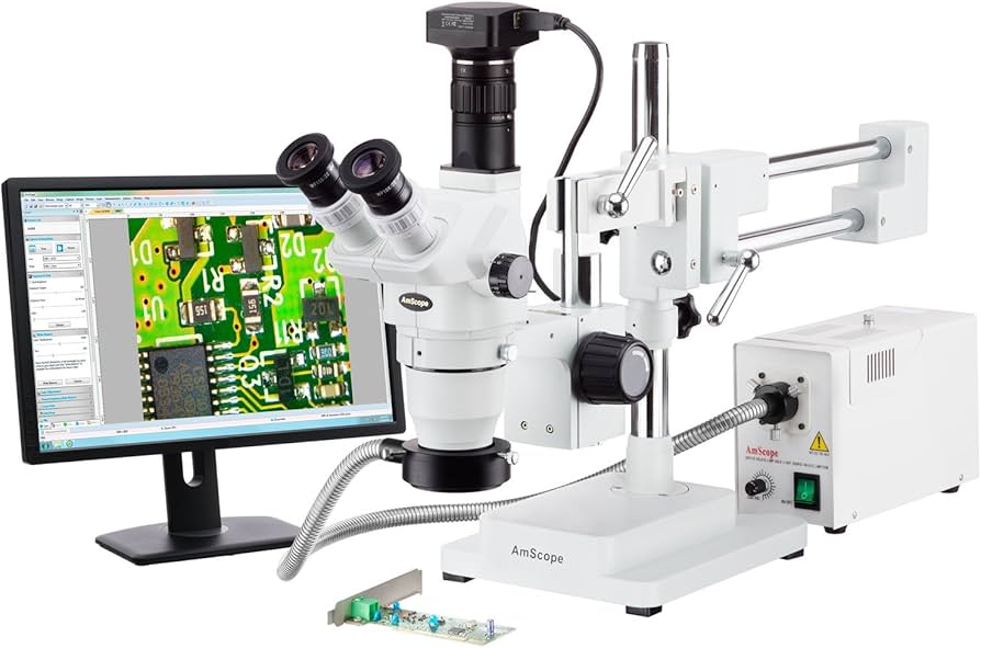 Amazon.com : AmScope 2x-225x Trinocular Boom Stand Stereo Zoom