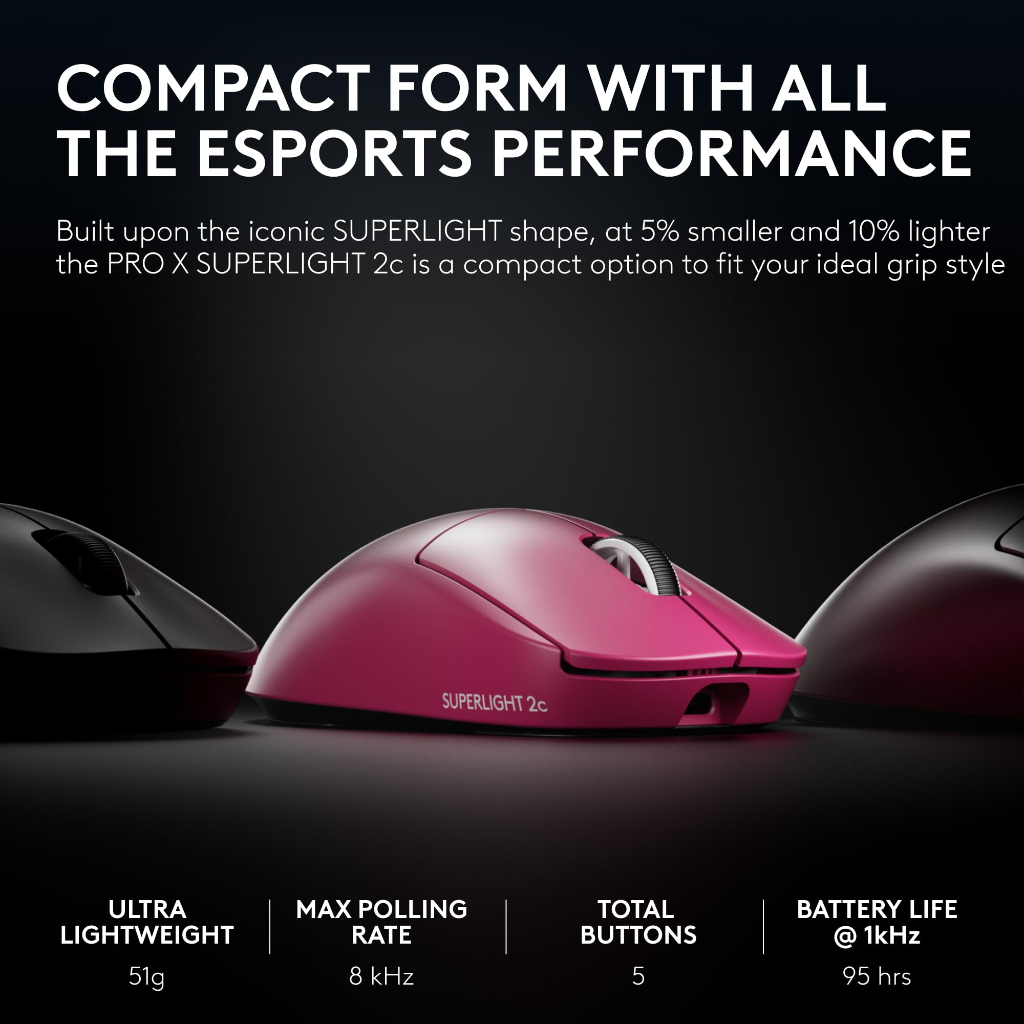 Amazon.com: Logitech G PRO X Superlight 2c Wireless Gaming Mouse