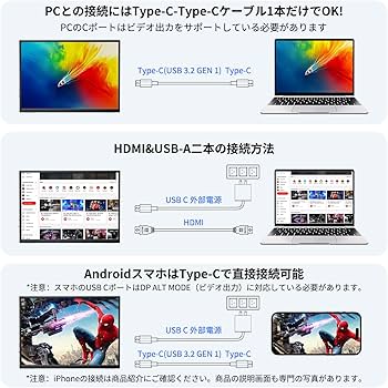 Amazon.co.jp: KEEPTIME モバイルモニター 10.5インチ FHD1280P