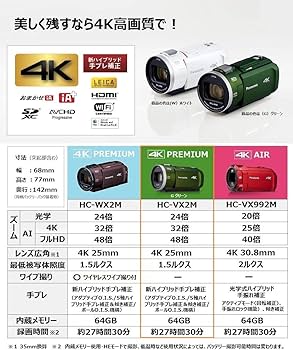Amazon | 【整備済み品】 パナソニック 4K ビデオカメラ VX2M 64GB