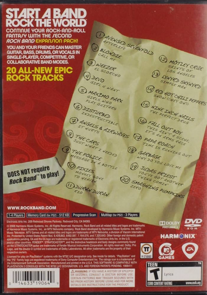 Amazon.com: Rock Band Track Pack: Vol. 2 - PlayStation 2