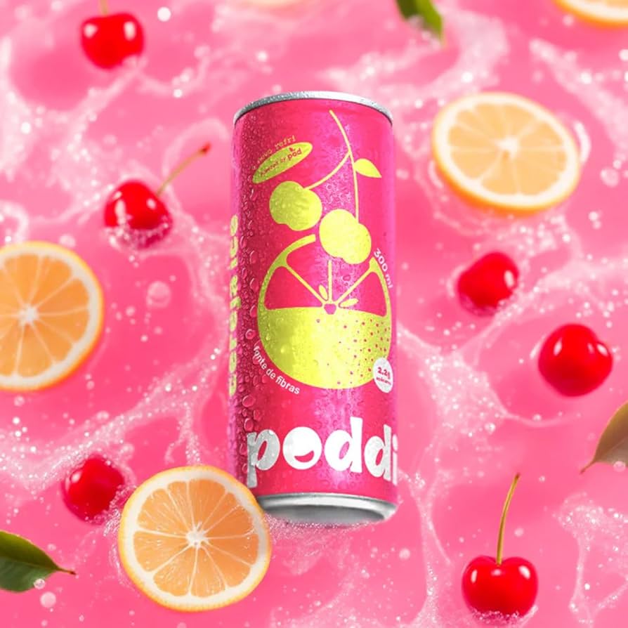 Refrigerante Prebiótico PODDI Cereja Ice 300ml : Amazon.com.br