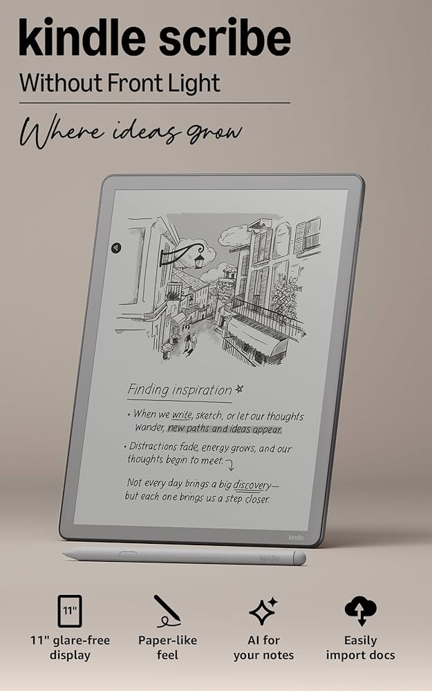 Kindle Scribe Without Front Light | Thinner, lighter, faster