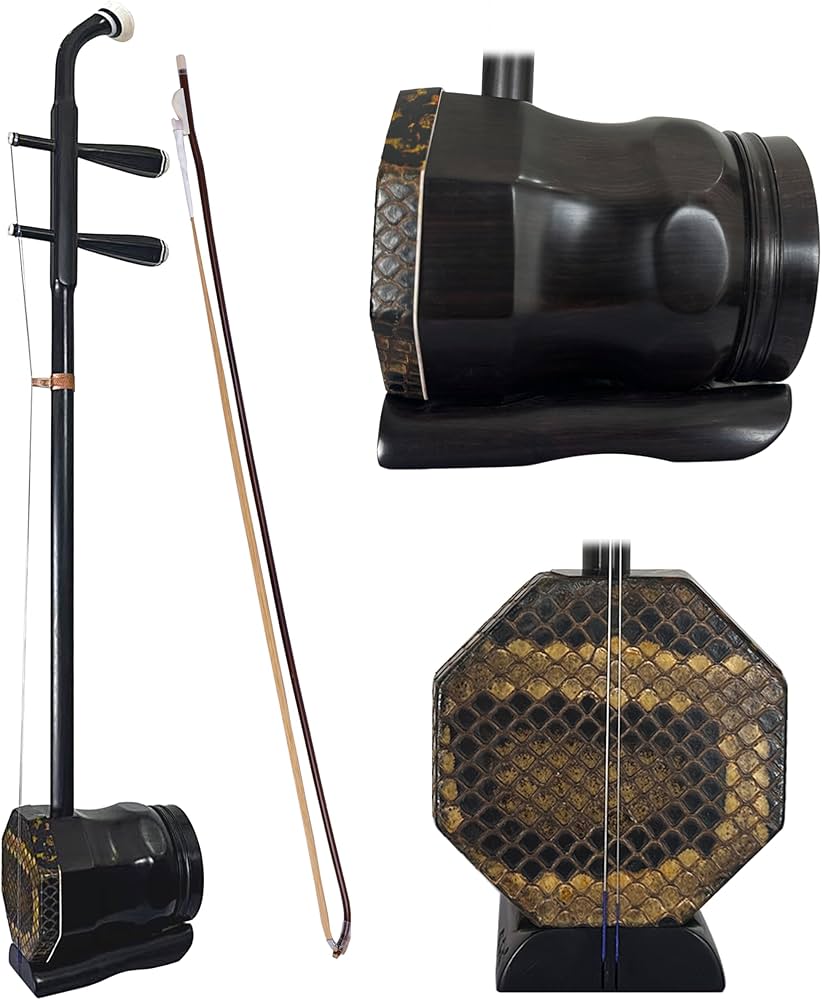 Amazon | MUYIYANG 黒檀中音二胡 中胡 民族楽器 プロ級シリーズセット