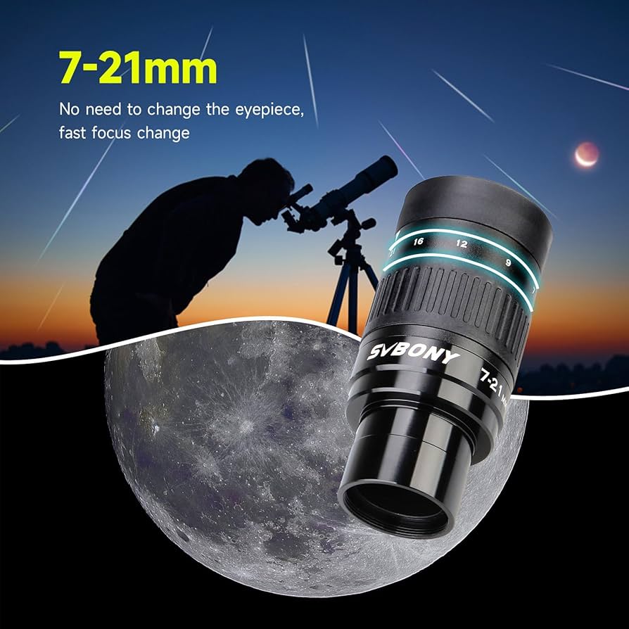 Amazon.com : SVBONY SV135 Zoom Eyepiece, Zoom 7 to 21mm 1.25 inch