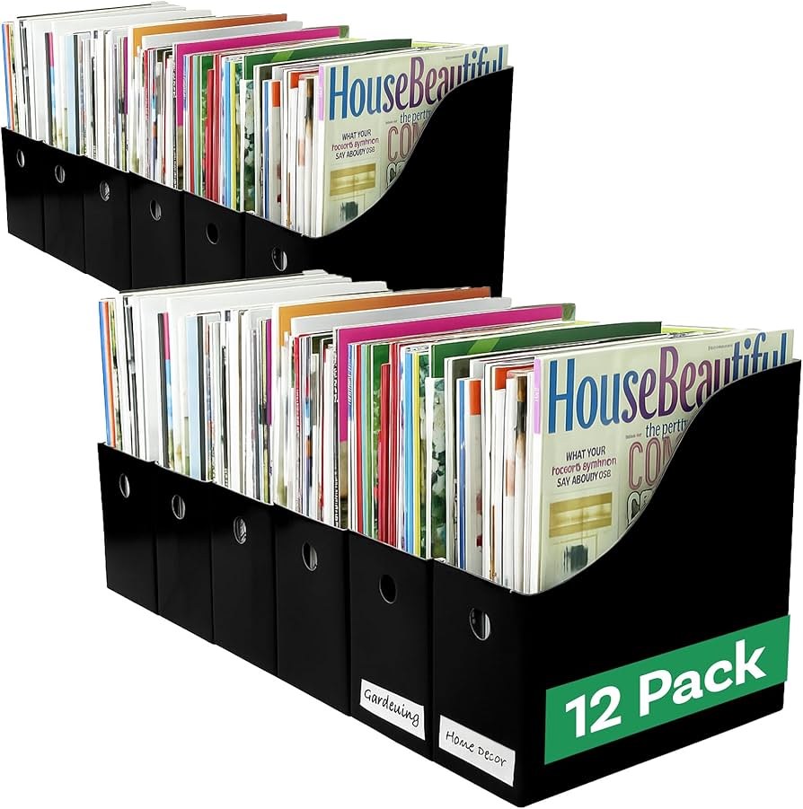 Amazon.com: Evelots Magazine File Holder - Set of 12 Black