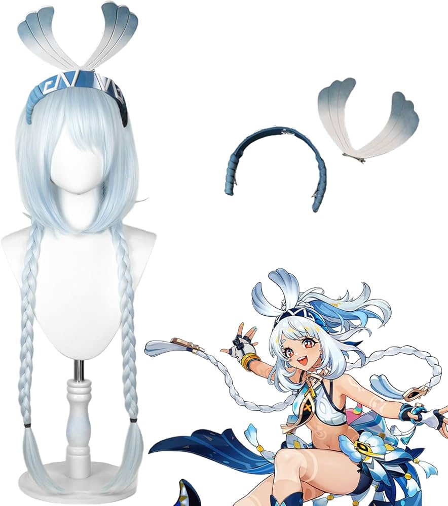 Amazon.co.jp: Plazhen 原神 ムアラニ コスプレ ウィッグ 髪飾りセット