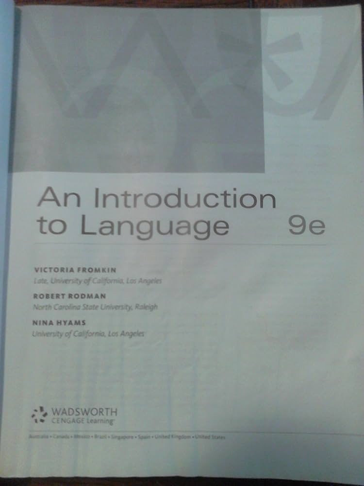 Amazon.com: An Introduction to Language, 9th Edition