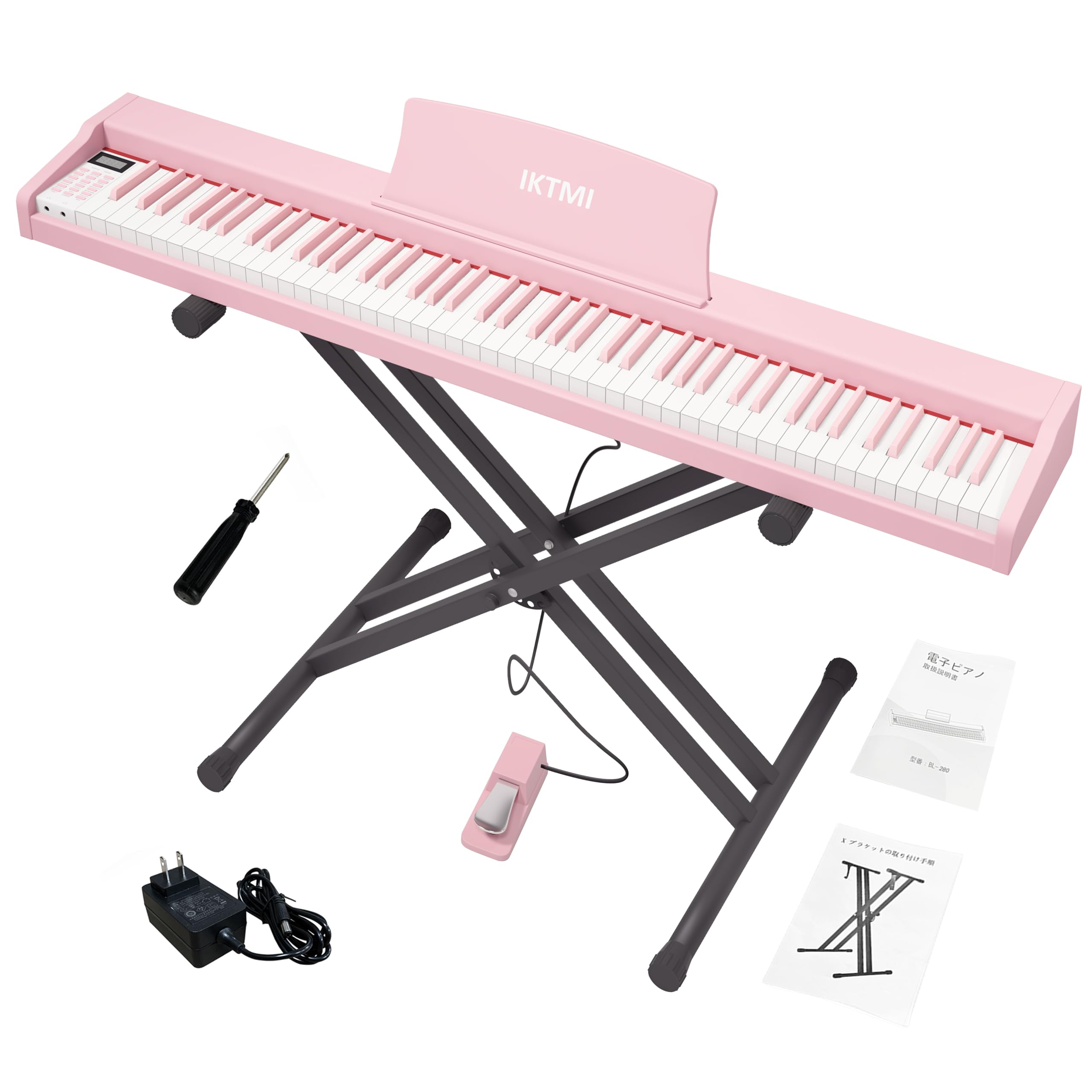Amazon.co.jp: IKTMI 電子ピアノ 88鍵盤 木製 電子ピアノスタンド