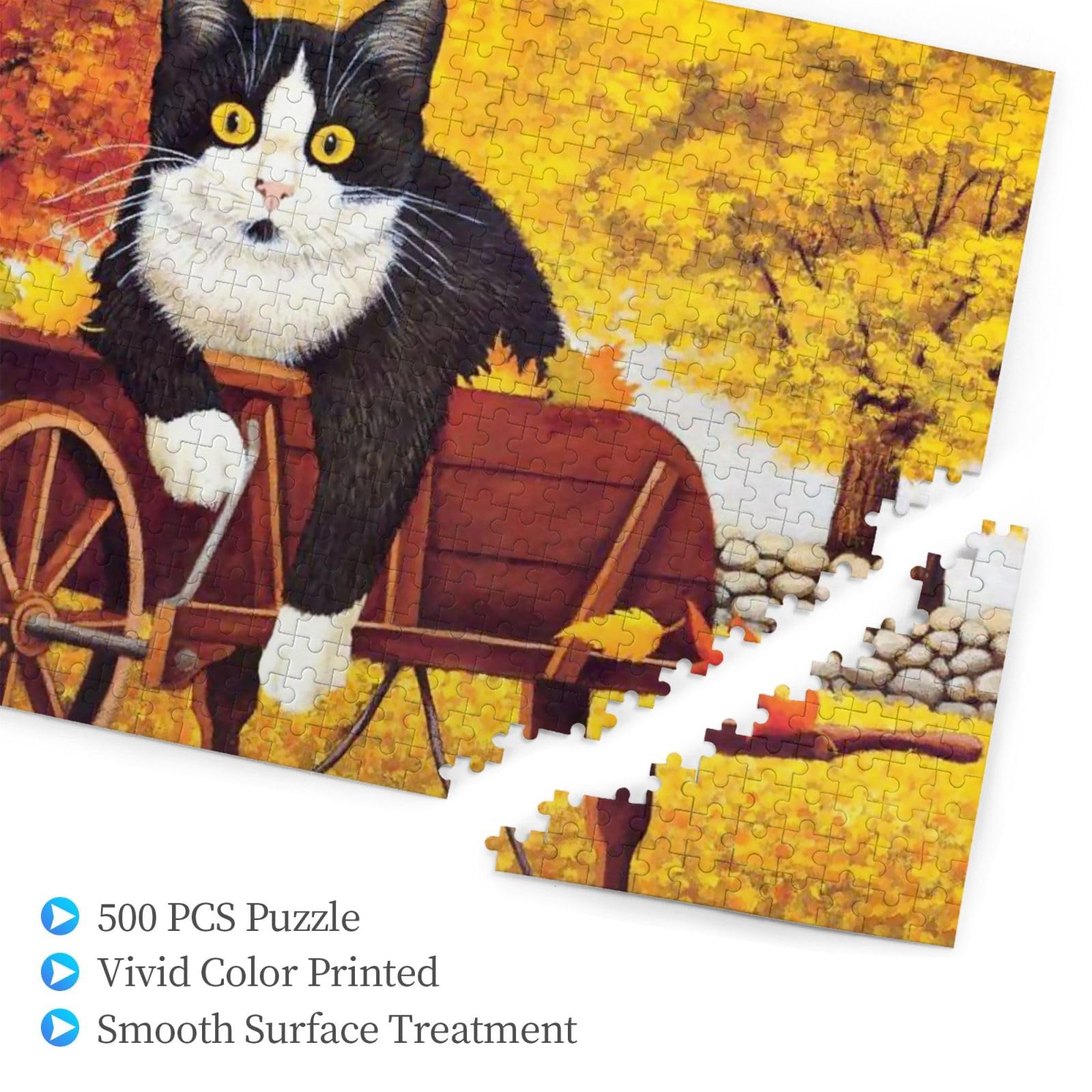 Amazon.co.jp: 500ピース ジグソーパズル 猫 油絵 水彩 ネコ 可愛い 52