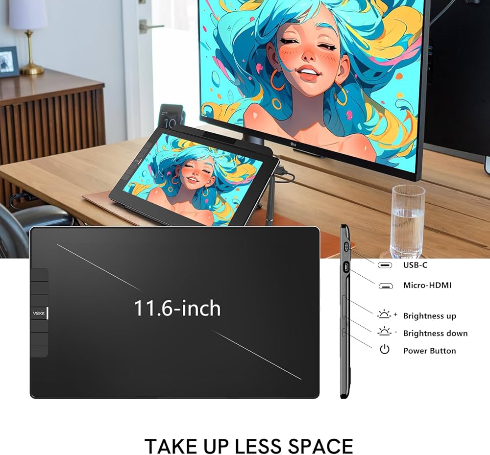 Amazon.com: VEIKK Drawing Tablet with Screen VK1200V2 11.6 inch