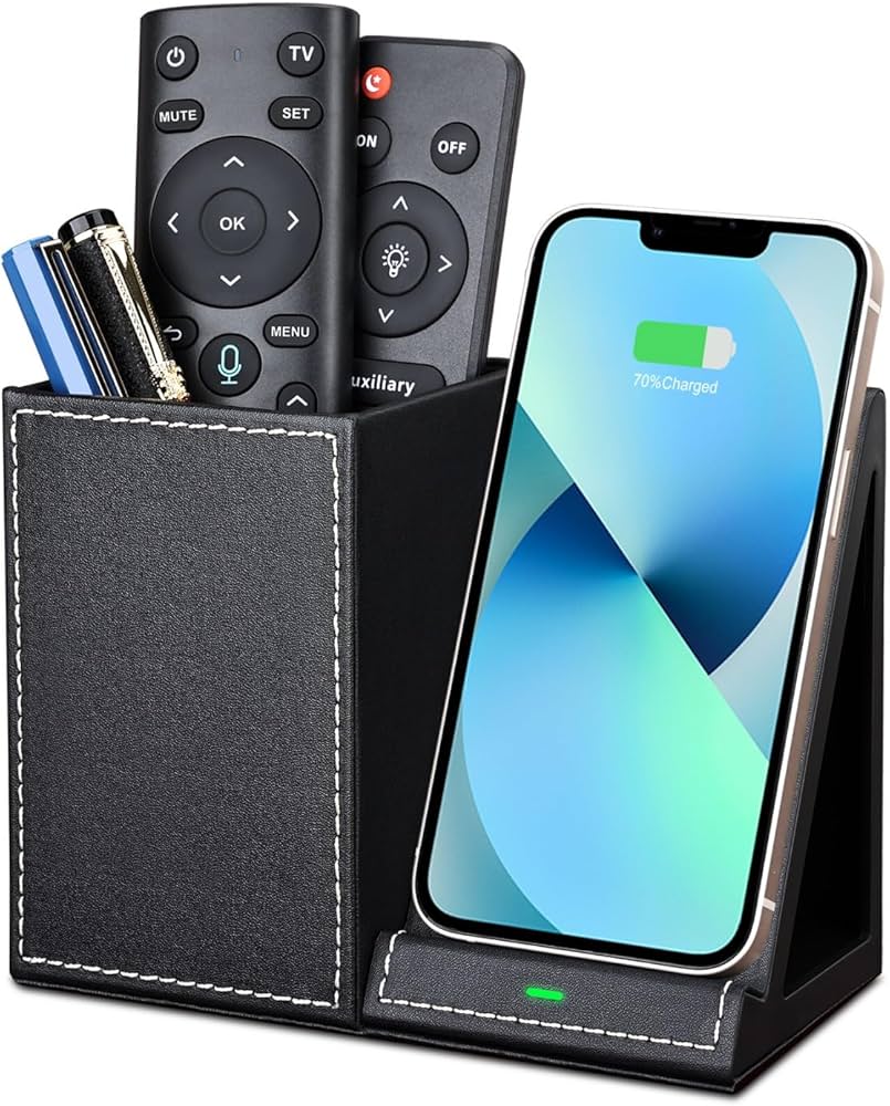 Amazon.co.jp: LADSTAG スマホ充電スタンド ペン立て PUレザー デスク