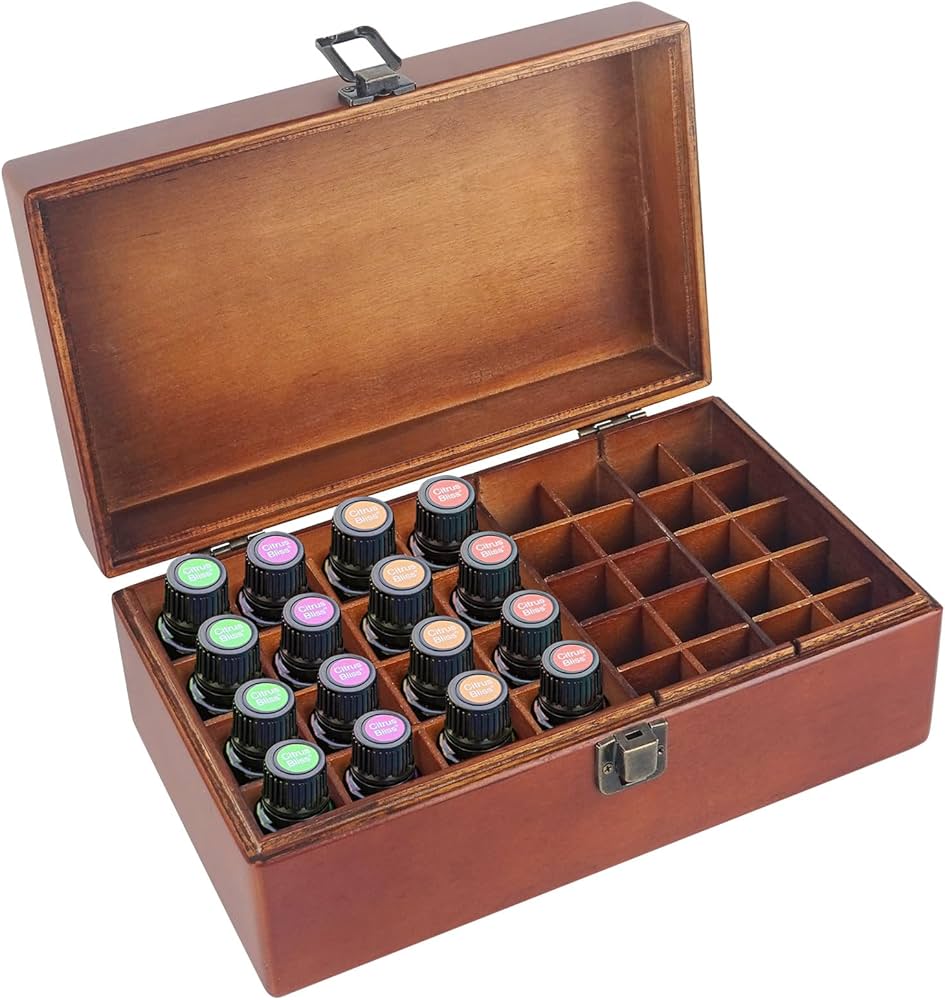 Amazon.com: Pure Vie Wooden Essential Oil Storage Box Travel