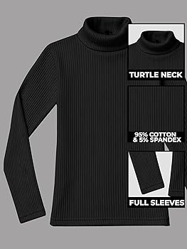 URBAN BUCK Mens Black Turtleneck Sweater Long Sleeve Slim fit Soft