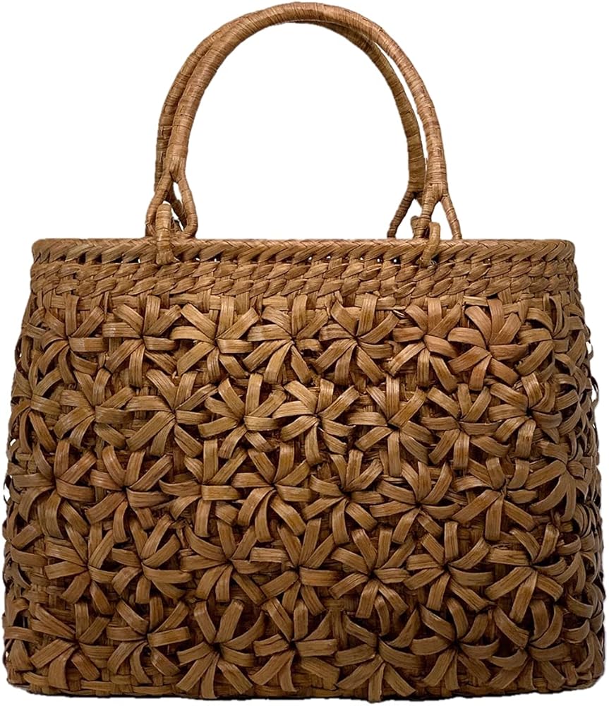 Amazon | [山葡萄] かごバッグ 【立体花編み/定番型/内布付き/目隠し布