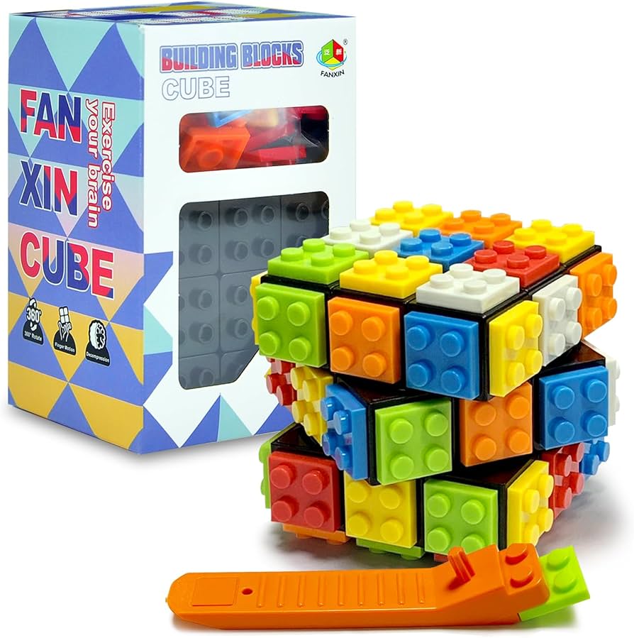 Amazon.com: Speed Cube 3x3x3 Build-On Brick Cube with Building