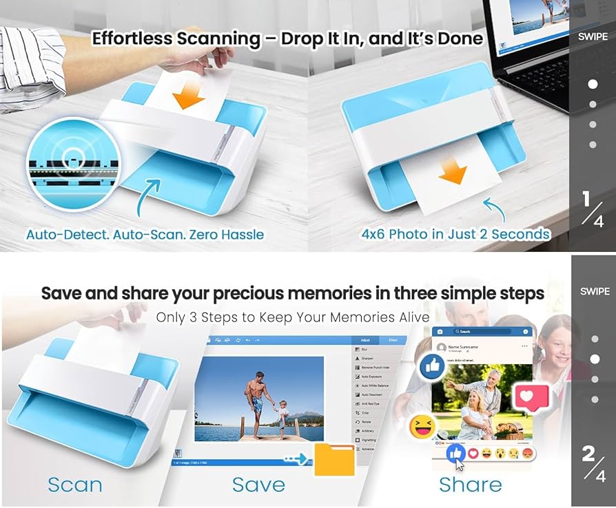 Amazon.com: Plustek Photo Scanner ePhoto Z300, Scans 4x6 inch