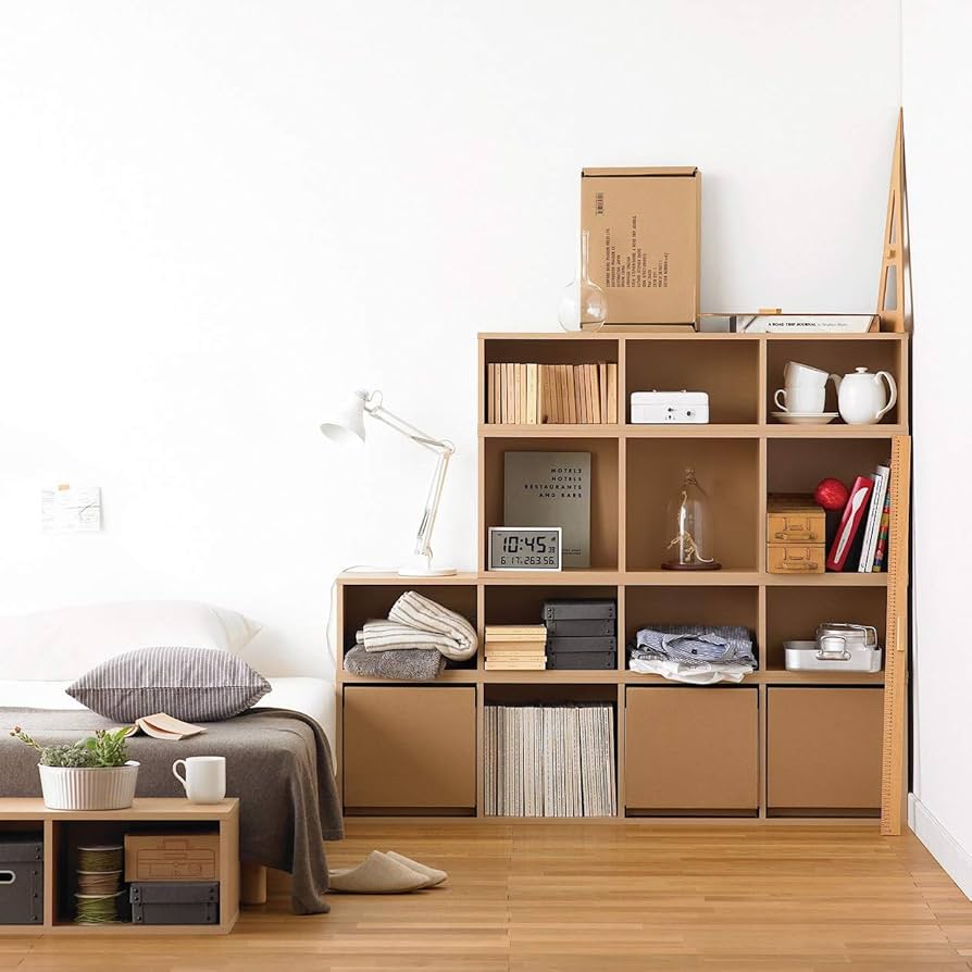 Amazon.co.jp: 無印良品 パルプボードボックス・スリム・3段/ベージュ