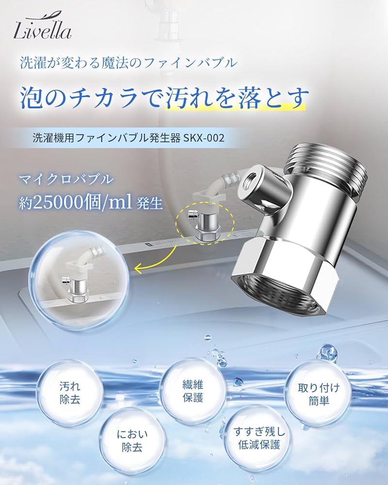 Amazon.co.jp: 洗濯機 ウルトラファインバブル アダプター 約25000個
