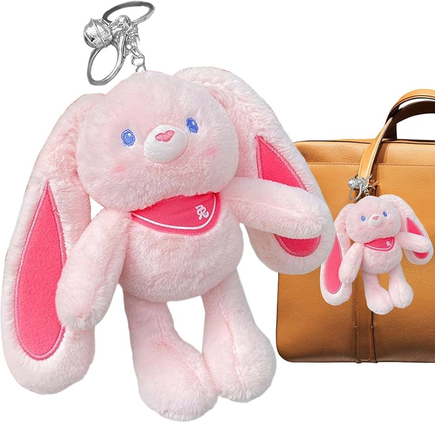 Amazon.co.jp: うさぎキーホルダー 耳を引っ張って面白いぬいぐるみ