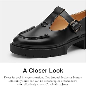 Amazon | Coach 女性用 Liv Mary Jane, ブラック, 5 | バレエシューズ