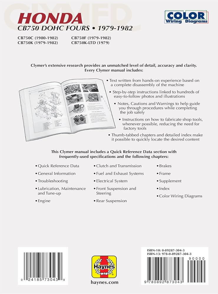 Honda CB750 DOHC Fours, 1979-1982: Service, Repair, Mantainence