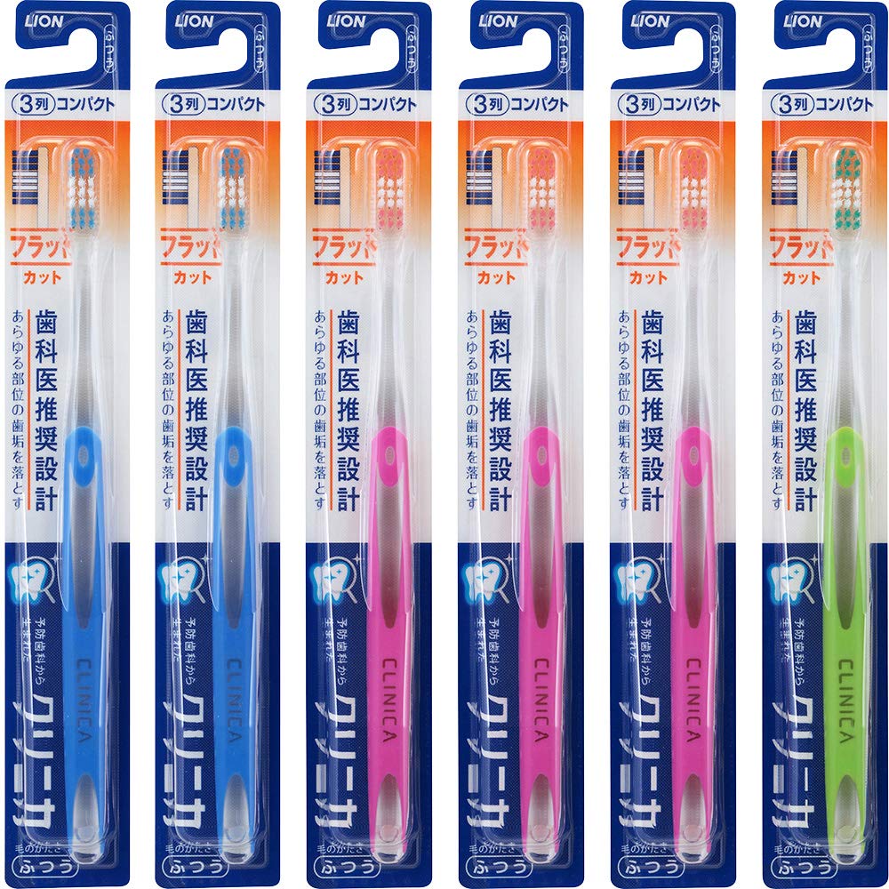 Amazon | クリニカハブラシ フラットカット3列 ふつう 6本パック
