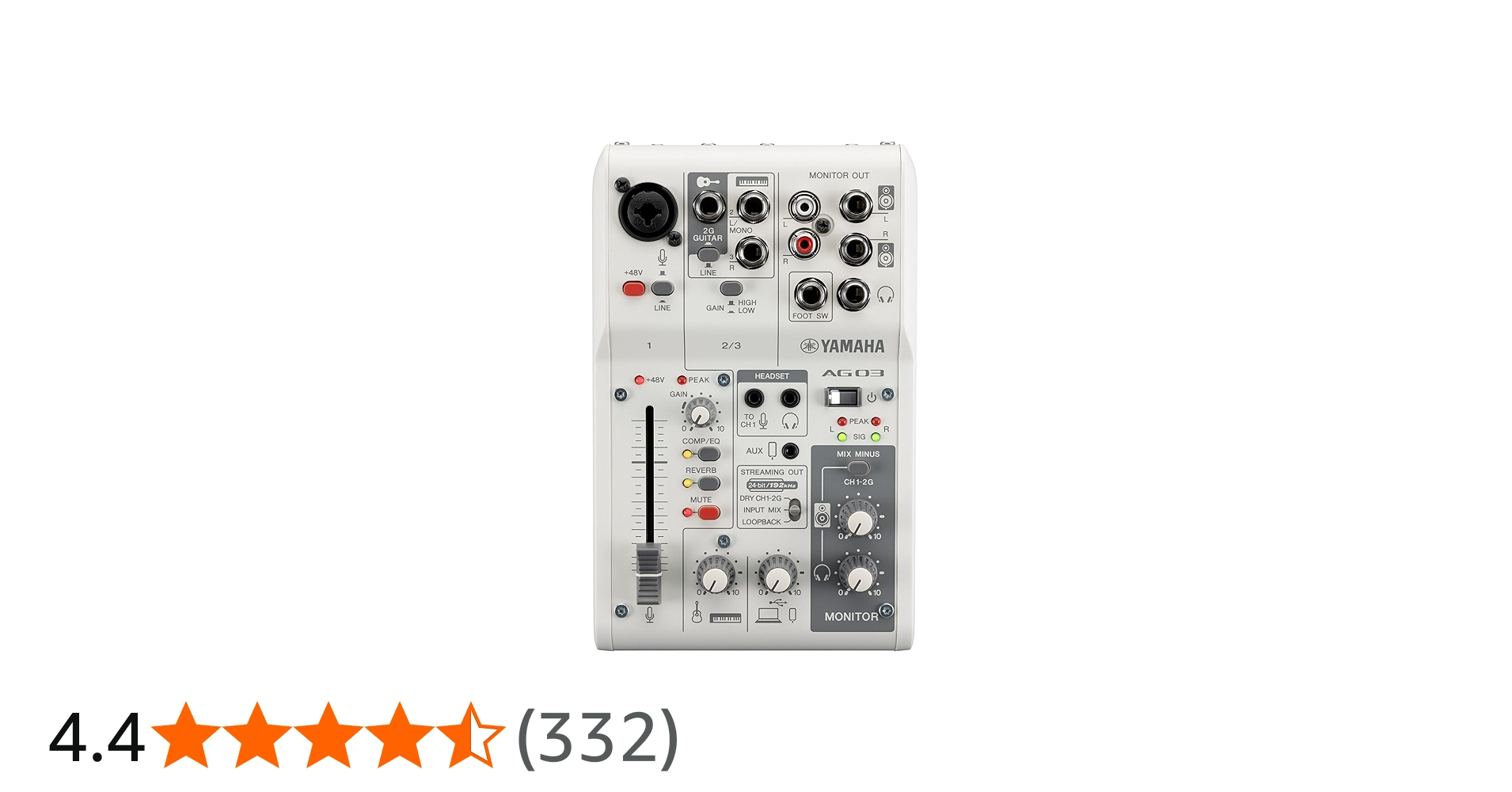 Amazon | YAMAHA AG03MK2 Mezclador de transmisión en vivo de 3