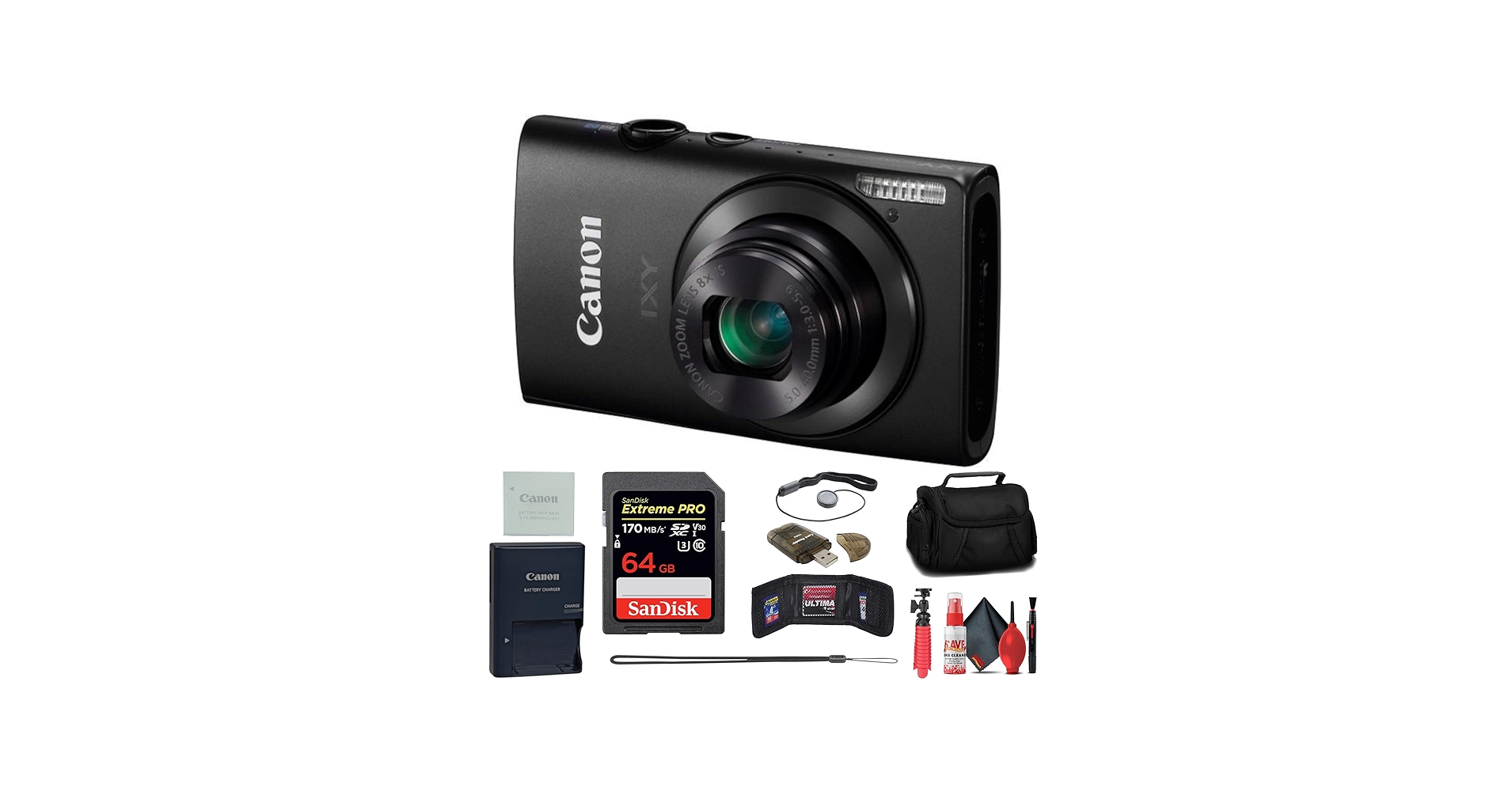 Amazon.com : Canon IXY 600F Digital Camera (Black) + 64GB Memory