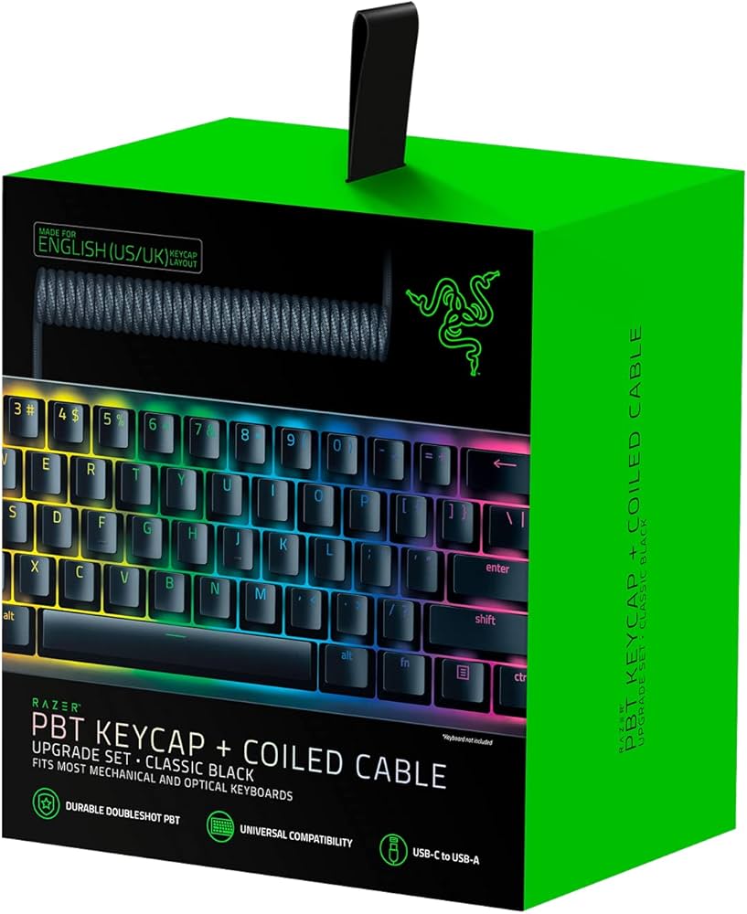 Amazon.co.jp: Razer PBT Keycap + Coiled Cable Upgrade Set (Classic