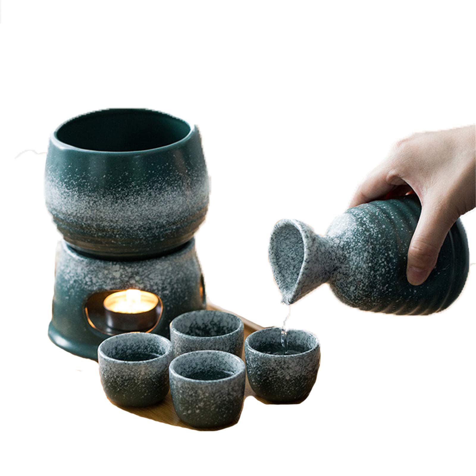 Amazon.com: YRHH Japanese Ceramic Sake Set with Warmer, Home Hot