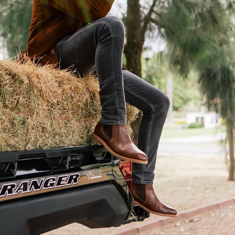 Amazon.com | Proxon Steel Toe Chelsea Boot Wallace Amber 8