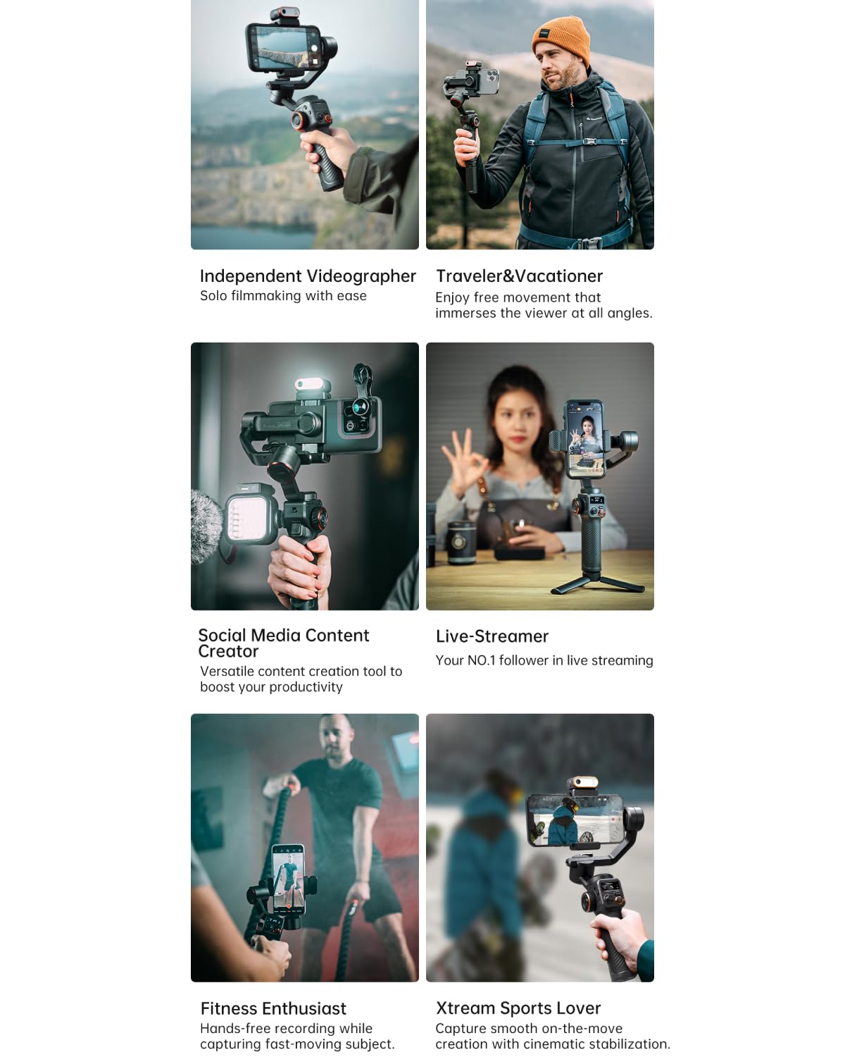 Amazon.co.jp: hohem M6 Kit スマートフォンジンバルスタビライザー