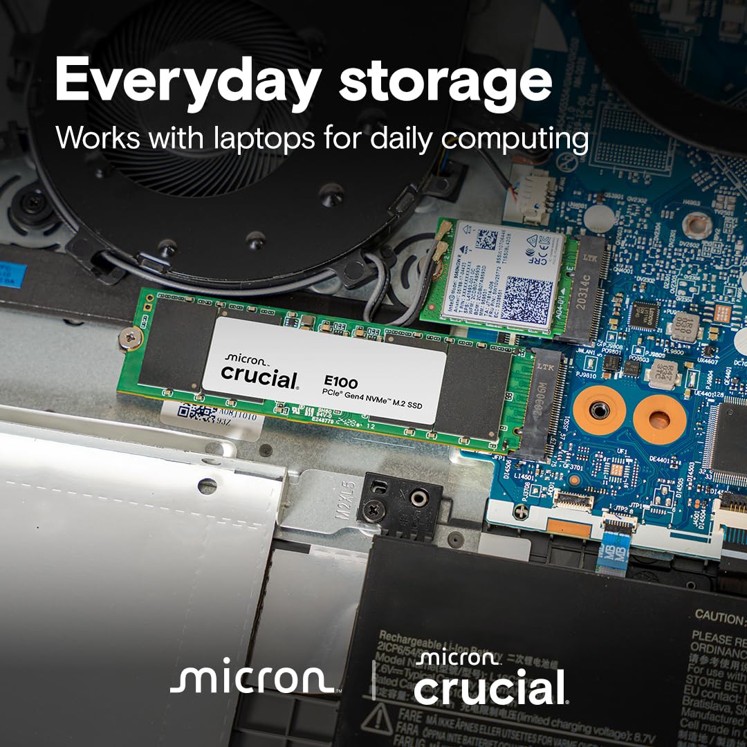 Amazon | Crucial E100 480GB PCIe 4.0 Gen4 2280 NVMe M.2 SSD