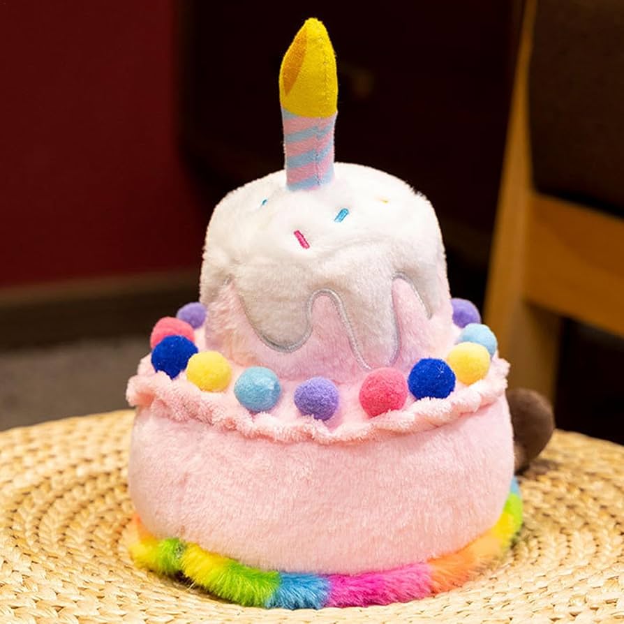 Amazon | バースデーケーキぬいぐるみ ブルーバースデーケーキ