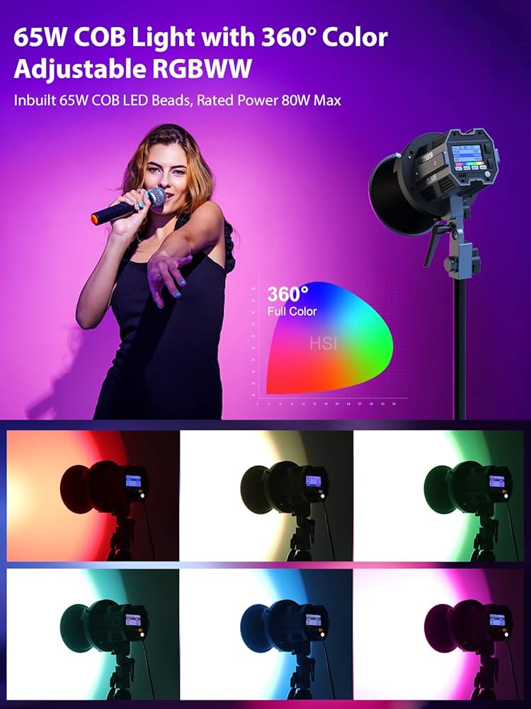 Amazon.com : Video Light, COLBOR CL60R RGB COB Continuous Output