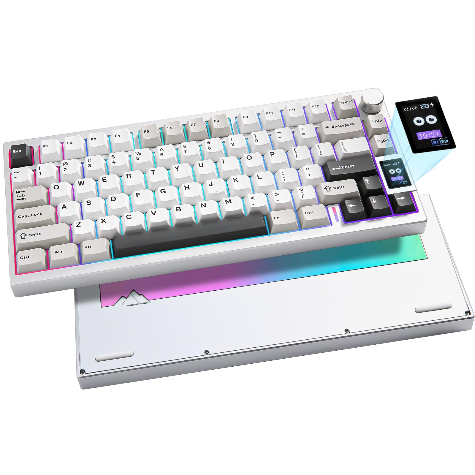 YUNZII AL80 Wireless Mechanical Keyboard, Full Aluminum CNC, Smart