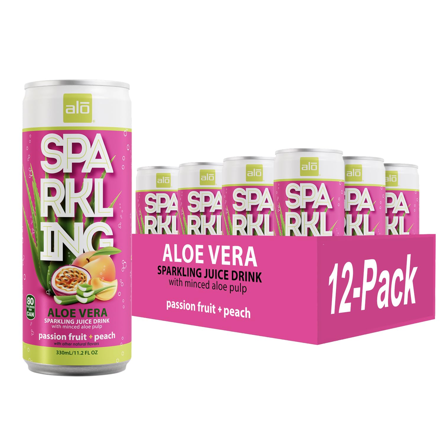 Amazon.com : ALO Sparkling Passion Fruit & Peach Carbonated Aloe