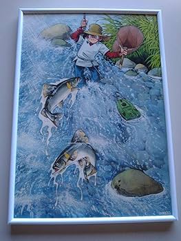 Amazon.co.jp: 釣りキチ三平 キャンバスアート 矢口高雄 釣り ポスター