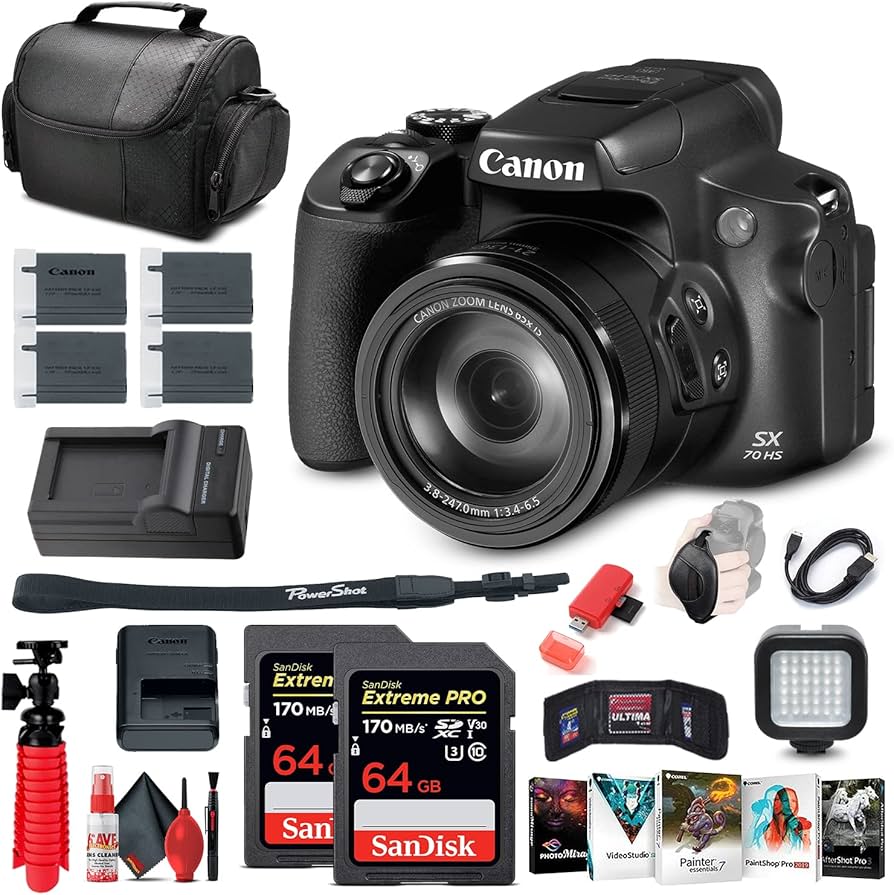 Amazon.com : Canon PowerShot SX70 HS Digital Camera (3071C001) + 2