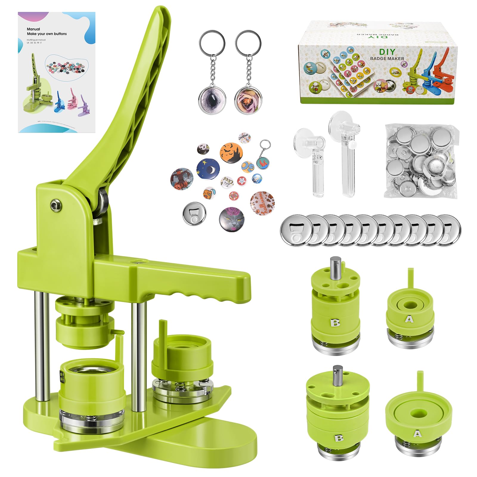 Amazon.co.jp: 缶バッジメーカー 【2025革新の磁気吸着回転式】 缶