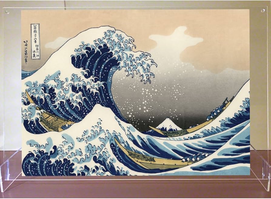 Amazon.co.jp: CuVery アクリル プレート 絵画 富嶽三十六景 葛飾北斎