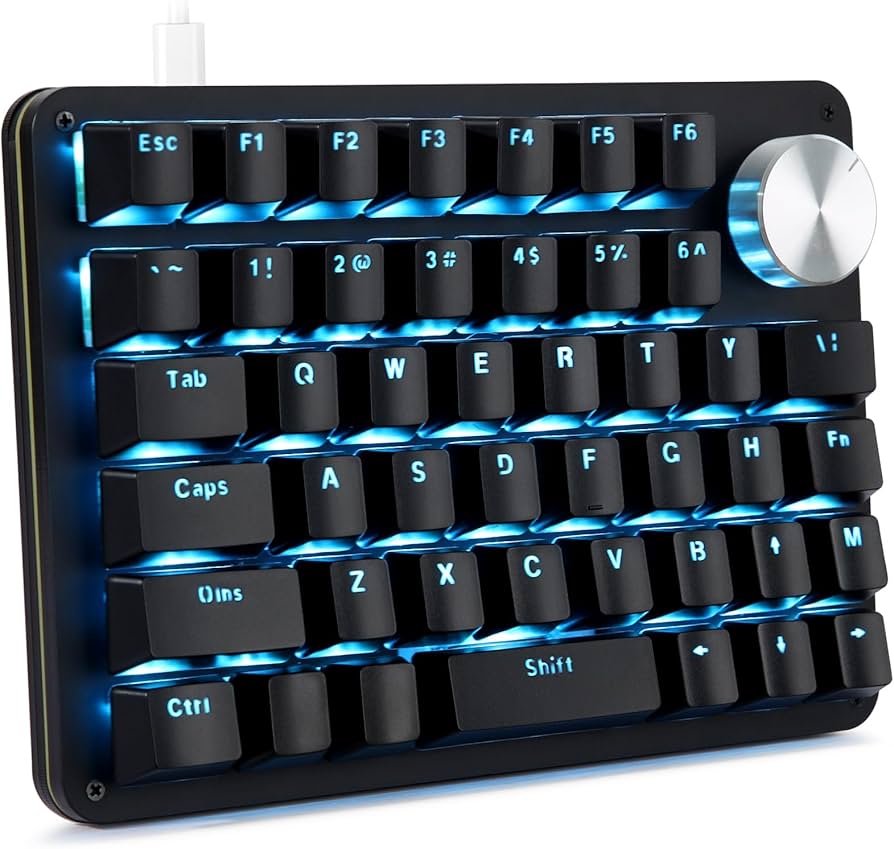 Koolertron One Handed Mechanical Gaming Keyboard with 24 Macro